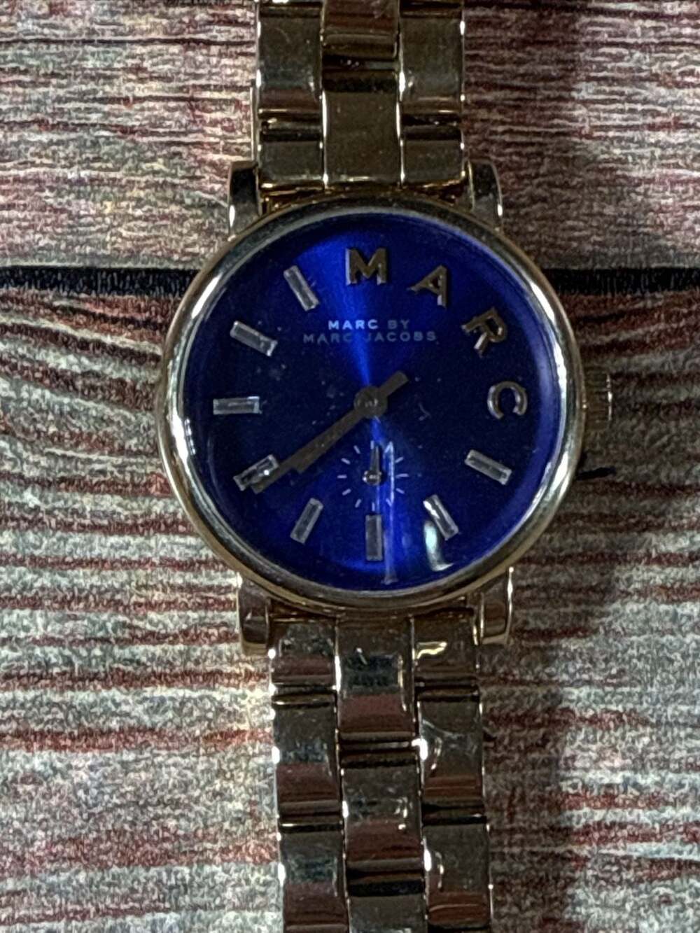 Marc by Marc Jacobs Baker Blue Dial Gold-Plated Stainless Steel Women's Watch MB